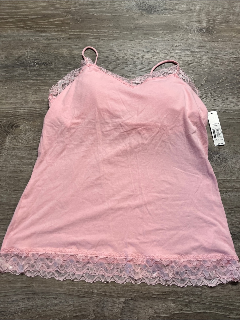 No Boundaries Pink Lace Trim Camisole
